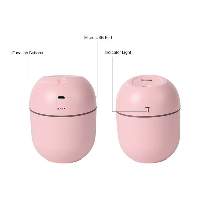 Air Humidifier Mini Ultrasonic USB Essential Oil Diffuser Car Purifier LED Nigh